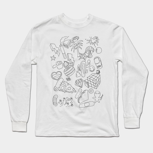 California Dreaming_Black and White Long Sleeve T-Shirt by ADEHLALEE